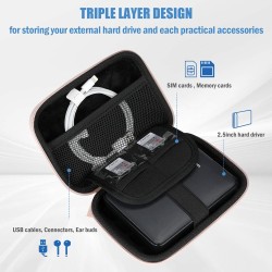 ProCase Étui Disque Dur Externe 2,5", Housse de Protection pour WD, Toshiba, Canvio, Seagate, Samsung SSD HDD, Pochette Portable