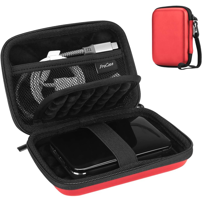 ProCase Étui Disque Dur Externe 2,5", Housse de Protection pour WD, Toshiba, Canvio, Seagate, Samsung SSD HDD, Pochette Portable