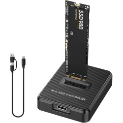 Boîtier SSD M.2 NVMe/SATA, Boîtier NVMe Adaptateur SSD M2 USB 3.1 USB-C Boîtier Disque pour M.2 PCIe NVME M-Key/M+B Key 2230/224