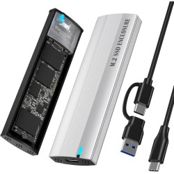 Boîtier SSD M.2 NVME, USB 3.1 Gen 2 10Gbps Boîtier Disque Dur SSD M.2 NVME SATA pour 2230/2242/2260/2280/NVME M-Key(B+M Key), SA