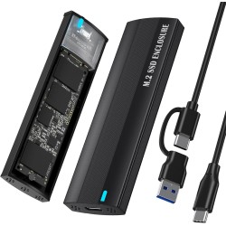 Boîtier SSD M.2 NVME, USB 3.1 Gen 2 10Gbps Boîtier Disque Dur SSD M.2 NVME SATA pour 2230/2242/2260/2280/NVME M-Key(B+M Key), SA