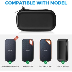 ProCase Étui Housse pour SanDisk SSD Extreme/SanDisk Portable SSD/SanDisk Pro SSD, Crucial X8 Portable SSD, Sacoche Rigide de Pr