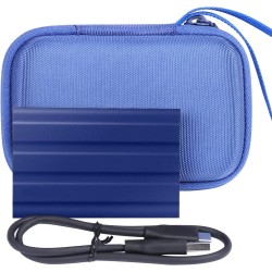 co2CREA Dur Étui de Voyage Rigide Housse Cas pour Samsung T7 Shield Disque SSD Externe Portable(boîte Seule)(pour T7 Shield, Ble