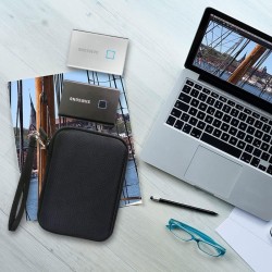 co2CREA Dur Étui de Voyage Rigide Housse Cas pour Samsung T7 / T7 Touch Disque SSD Externe Portable (boîte Seule) (pour T7 / T7 