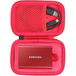 co2CREA Dur Étui de Voyage Rigide Housse Cas pour Samsung T7 / T7 Touch Disque SSD Externe Portable (boîte Seule) (pour T7 / T7 
