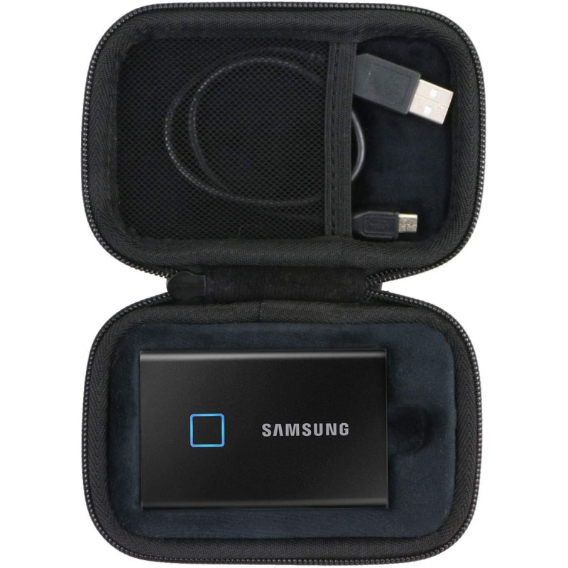co2CREA Dur Étui de Voyage Rigide Housse Cas pour Samsung T7 / T7 Touch Disque SSD Externe Portable (boîte Seule) (pour T7 / T7 