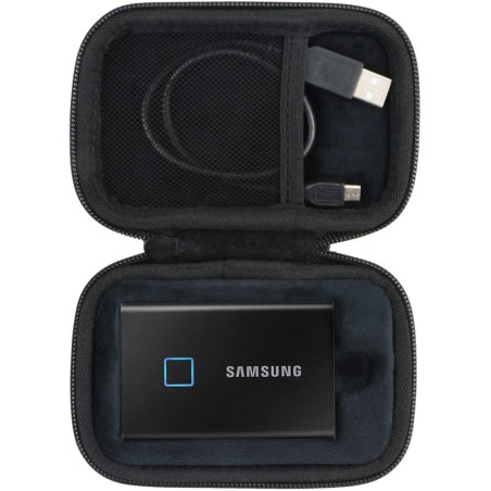 co2CREA Dur Étui de Voyage Rigide Housse Cas pour Samsung T7 / T7 Touch Disque SSD Externe Portable (boîte Seule) (pour T7 / T7 