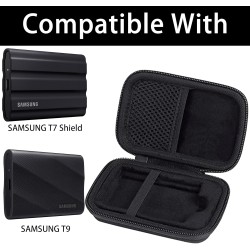 co2CREA Dur Étui de Voyage Rigide Housse Cas pour Samsung T7 Shield Disque SSD Externe Portable(boîte Seule) (pour T7 Shield, No