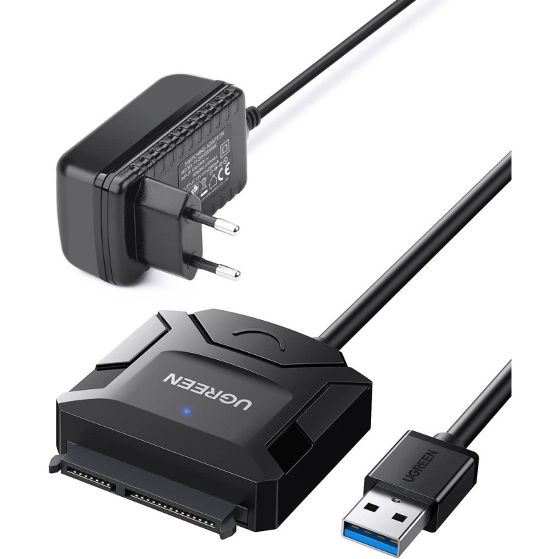 Uvert adaptateur usb 3.0 vers sata câble pour disque dur 2,5 3,5 pouces hdd ssd supporte uasp trim avec alimentation supplémenta
