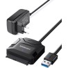 Uvert adaptateur usb 3.0 vers sata câble pour disque dur 2,5 3,5 pouces hdd ssd supporte uasp trim avec alimentation supplémenta