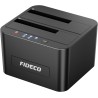 FIDECO HDD Docking Station, Station d'accueil pour Disque Dur USB3.0 pour 2,5 et 3,5 Pouces SATA HDD/SSD, Double Baie, Prise en 