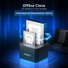 FIDECO HDD Docking Station, Station d'accueil pour Disque Dur USB3.0 pour 2,5 et 3,5 Pouces SATA HDD/SSD, Double Baie, Prise en 