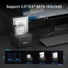 FIDECO HDD Docking Station, Station d'accueil pour Disque Dur USB3.0 pour 2,5 et 3,5 Pouces SATA HDD/SSD, Double Baie, Prise en 