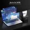FIDECO HDD Docking Station, Station d'accueil pour Disque Dur USB3.0 pour 2,5 et 3,5 Pouces SATA HDD/SSD, Double Baie, Prise en 