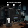 FIDECO HDD Docking Station, Station d'accueil pour Disque Dur USB3.0 pour 2,5 et 3,5 Pouces SATA HDD/SSD, Double Baie, Prise en 