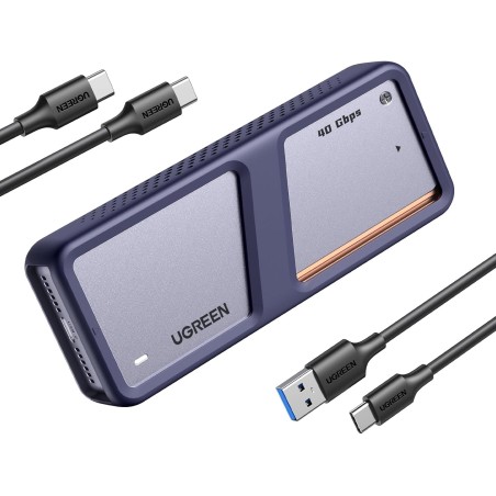 Uvert boîtier m.2 ssd nvme 40 gbps usb adaptateur disque dur externe pcie aluminium m2 2230 2242 2260 2280 supporte thunderbolt 