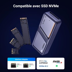 Uvert boîtier m.2 ssd nvme 40 gbps usb adaptateur disque dur externe pcie aluminium m2 2230 2242 2260 2280 supporte thunderbolt 