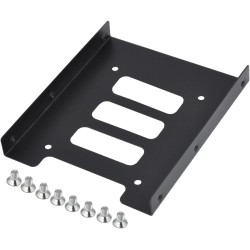 TRIXES Métal Noir 2,5 Pouces SSD à 3,5 Pouces SSD Kit de Montage de Disque Dur Interne - Support pour Disque Dur - Remplacement 