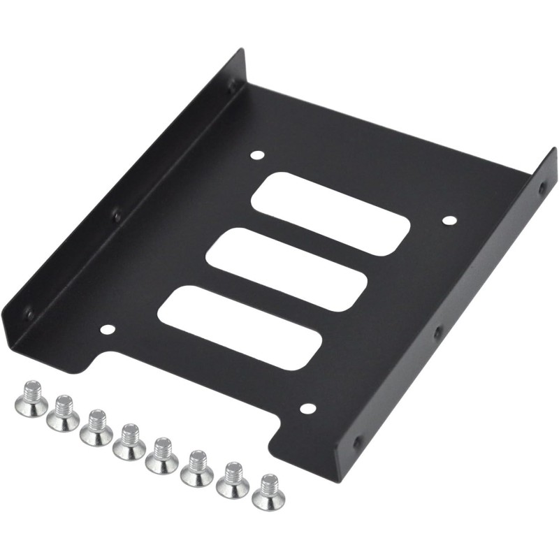 TRIXES Métal Noir 2,5 Pouces SSD à 3,5 Pouces SSD Kit de Montage de Disque Dur Interne - Support pour Disque Dur - Remplacement 