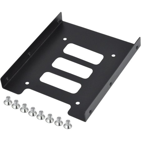 TRIXES Métal Noir 2,5 Pouces SSD à 3,5 Pouces SSD Kit de Montage de Disque Dur Interne - Support pour Disque Dur - Remplacement 