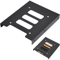 TRIXES Métal Noir 2,5 Pouces SSD à 3,5 Pouces SSD Kit de Montage de Disque Dur Interne - Support pour Disque Dur - Remplacement 