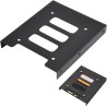 TRIXES Métal Noir 2,5 Pouces SSD à 3,5 Pouces SSD Kit de Montage de Disque Dur Interne - Support pour Disque Dur - Remplacement 