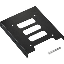 TRIXES Métal Noir 2,5 Pouces SSD à 3,5 Pouces SSD Kit de Montage de Disque Dur Interne - Support pour Disque Dur - Remplacement 