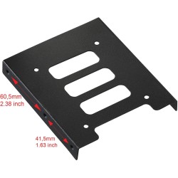 TRIXES Métal Noir 2,5 Pouces SSD à 3,5 Pouces SSD Kit de Montage de Disque Dur Interne - Support pour Disque Dur - Remplacement 