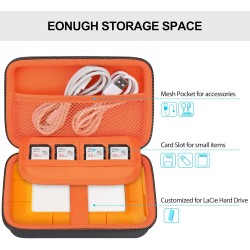 Lacdo étui de transport pour disque dur pour lacie rugged/rugged mini/rugged thunderbolt usb-c external hard drive portable hdd 