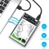 USB 3.0 Boîtier Disque Dur 2,5" ,Boitier Externe Disque 5Gbps pour SATA HDD et SSD de 2,5'' et 7/9.5 mm, accélération UASP, Trim