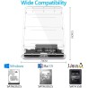 USB 3.0 Boîtier Disque Dur 2,5" ,Boitier Externe Disque 5Gbps pour SATA HDD et SSD de 2,5'' et 7/9.5 mm, accélération UASP, Trim