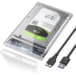 POSUGEAR Boitier Disque Dur 2.5'', USB 3.0 Boitier Externe Disque 5Gbps pour SATA HDD et SSD de 2,5'' et 7 mm/9.5 mm, Boitier SS
