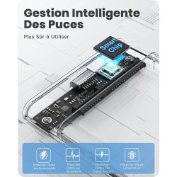 POSUGEAR Boitier Disque Dur 2.5'', USB 3.0 Boitier Externe Disque 5Gbps pour SATA HDD et SSD de 2,5'' et 7 mm/9.5 mm, Boitier SS