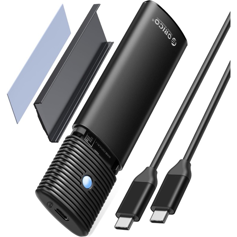 ORICO Boîtier SSD M2 NVMe SATA, Adaptateur SSD M2 USB C 3.2 Gen 2 10Gbps NVME PCIe, 5Gbps NGFF SATA M-Key(B+M Key) 2230/2242/226