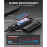ORICO Boîtier SSD M2 NVMe SATA, Adaptateur SSD M2 USB C 3.2 Gen 2 10Gbps NVME PCIe, 5Gbps NGFF SATA M-Key(B+M Key) 2230/2242/226