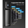 ORICO Boîtier SSD M2 NVMe SATA, Adaptateur SSD M2 USB C 3.2 Gen 2 10Gbps NVME PCIe, 5Gbps NGFF SATA M-Key(B+M Key) 2230/2242/226