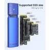 ORICO Boîtier SSD M.2 NVMe SATA Adaptateur, USB-C 3.2 Gen 2 10Gbps PCIe NVMe, 5Gbps NGFF SATA M-Key(B+M Key) 2230/2242/2260/2280