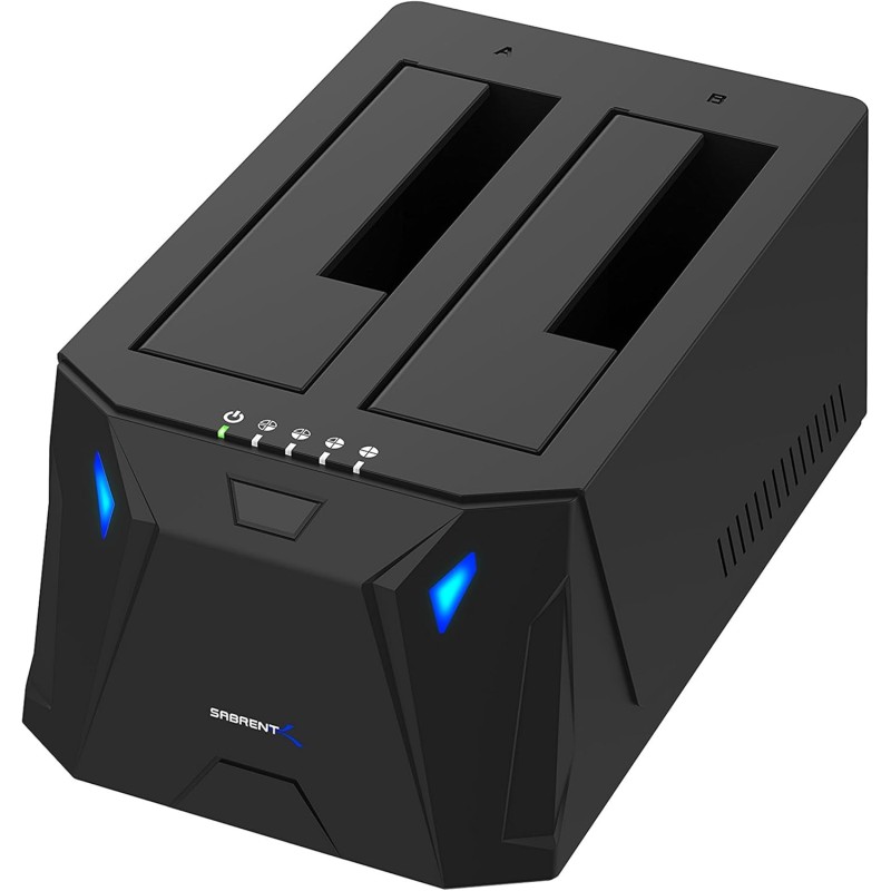 SABRENT Boitier Disque Dur 3.5 Adaptateur SATA to USB 2,5"/3,5", 2 Baies SSD/HDD vers USB 3.0, Boitier Disque Dur 3.5, Clonage H