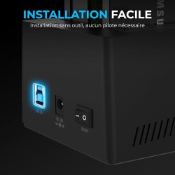 SABRENT Boitier Disque Dur 3.5 Adaptateur SATA to USB 2,5"/3,5", 2 Baies SSD/HDD vers USB 3.0, Boitier Disque Dur 3.5, Clonage H