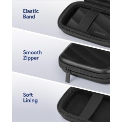 Étui de protection SSD pour Samsung T9/T7 Shield et disque dur externe SSD 1To/2To/4To, étui de transport rigide pour voyage (no