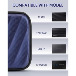 Coque SSD pour Samsung T9/T7 Shield/T7/T7 Touch, disque dur externe SSD 1TB, 2TB, 4TB, étui de voyage rigide (bleu)