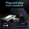 Boîtier de Disque Dur 4 Baies avec Ventilateur de 2,5/3,5 SATA HDD/SSD avec Câble USB A/C 3.0, Boîtier HDD sans Outil, Boîtier d
