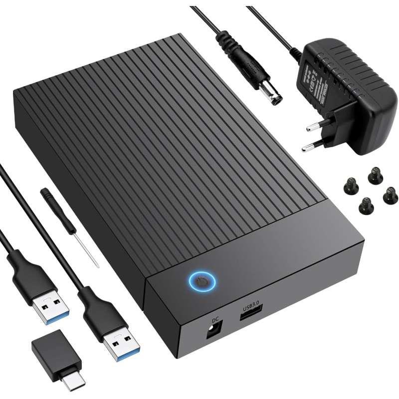 6Gbps Boitier Disque Dur 3.5, Adaptateur SATA USB pour SSD/HDD, Boitier SSD Externe 2.5"/3.5", Lecteur Disque Dur, Station d'acc