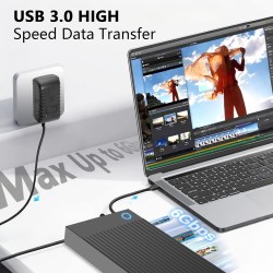 6Gbps Boitier Disque Dur 3.5, Adaptateur SATA USB pour SSD/HDD, Boitier SSD Externe 2.5"/3.5", Lecteur Disque Dur, Station d'acc