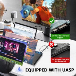 6Gbps Boitier Disque Dur 3.5, Adaptateur SATA USB pour SSD/HDD, Boitier SSD Externe 2.5"/3.5", Lecteur Disque Dur, Station d'acc