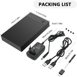 6Gbps Boitier Disque Dur 3.5, Adaptateur SATA USB pour SSD/HDD, Boitier SSD Externe 2.5"/3.5", Lecteur Disque Dur, Station d'acc
