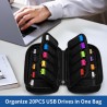 Étui de Rangement clé USB – Organiseur Portable avec 20 emplacements et étiquettes – Boîtier de Rangement clé USB sécurisé