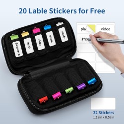 Étui de Rangement clé USB – Organiseur Portable avec 20 emplacements et étiquettes – Boîtier de Rangement clé USB sécurisé