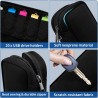 Étui de Rangement clé USB – Organiseur Portable avec 20 emplacements et étiquettes – Boîtier de Rangement clé USB sécurisé