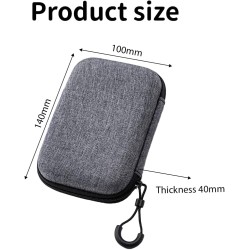1 pcs Étui pour Disque Dur externe - Coque Rigide Antichoc pour SSD Portable de 2,5 Pouces avec Pochette filetée pour câble et A